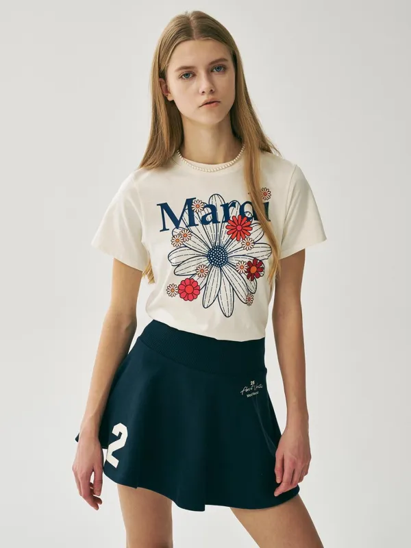 [5/27 순차배송] SLIM TSHIRT FLOWERMARDI BLOSSOM_CREAM VINTAGEBLUE