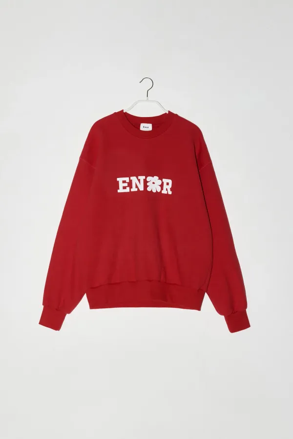 [CORE] ENOR FLOWER SWEATSHIRT - RED