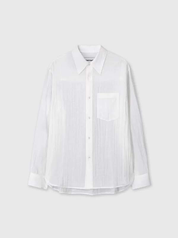 (W) LINEN RELAXED FIT SHIRT_ OFF WHITE