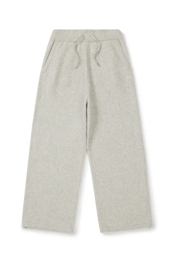 [25FW clove] Drawstring Wide Knit Pants (Light Grey)