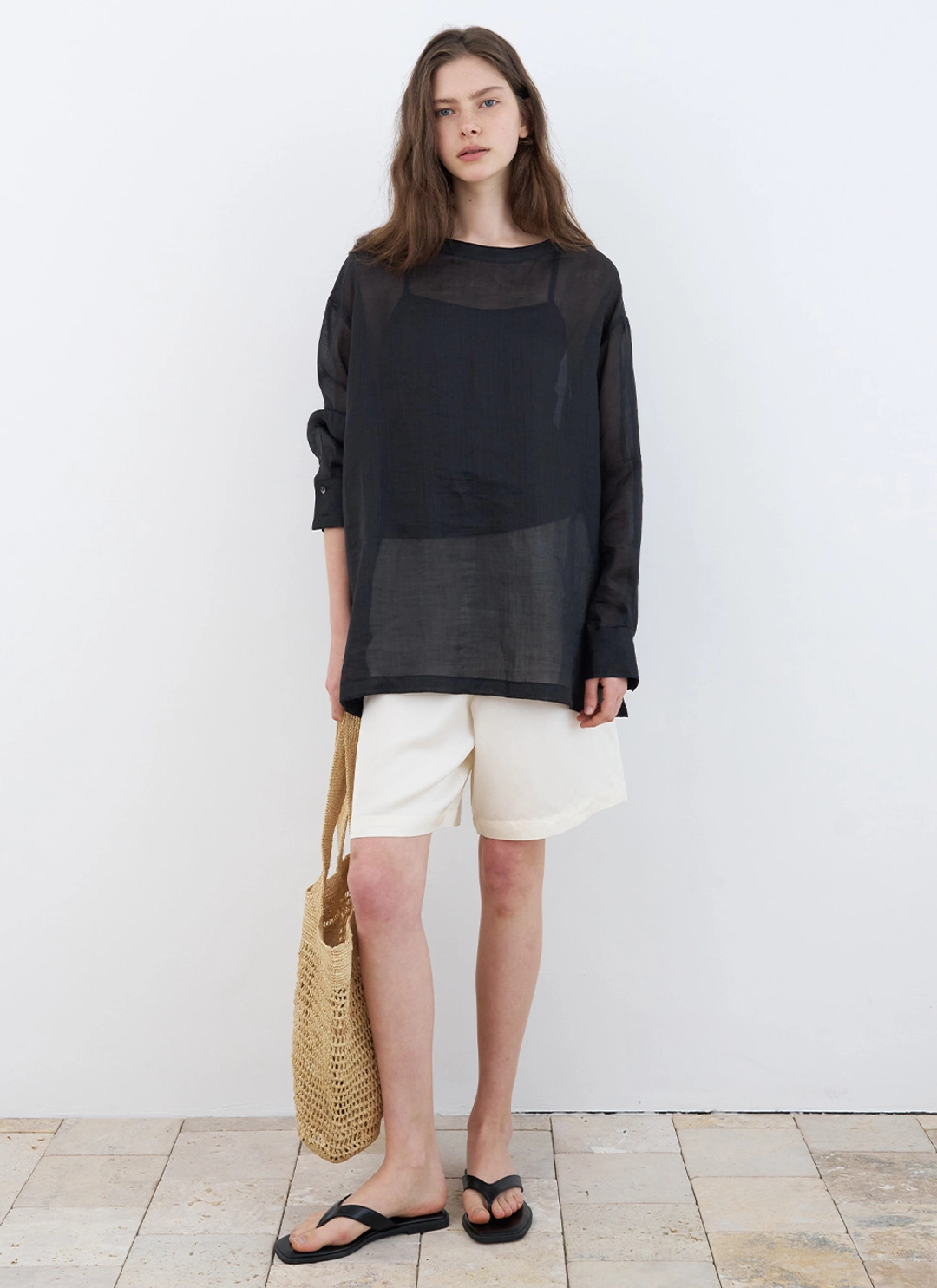 르닐 leau Glossy Half Pants (Cream) 상품 이미지 2
