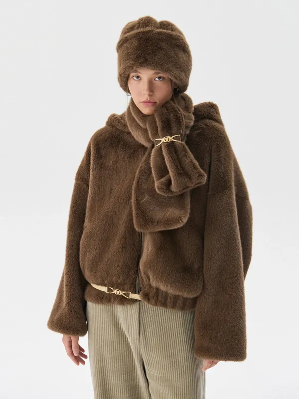 Mink fur Muffler_Brown