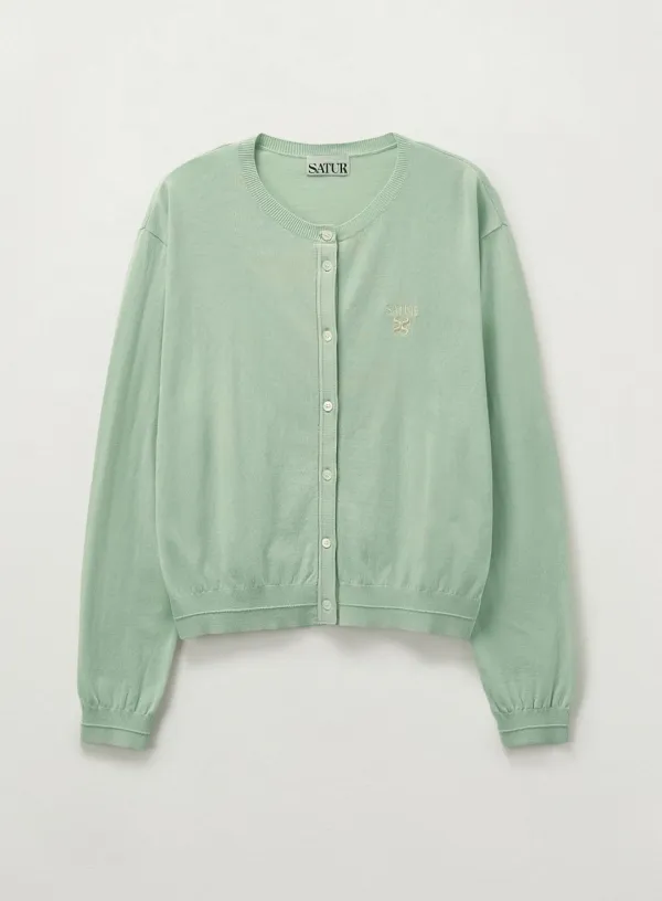 (W) Light Weight Knit Cardigan - Mint