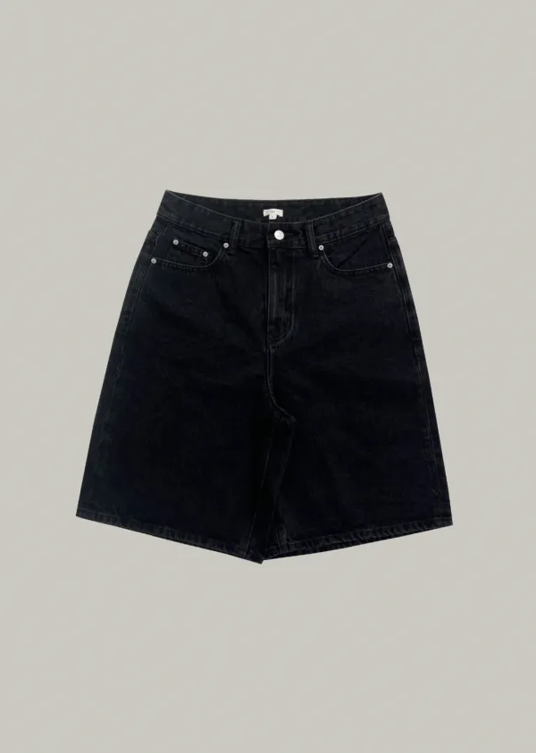 black half denim (black)