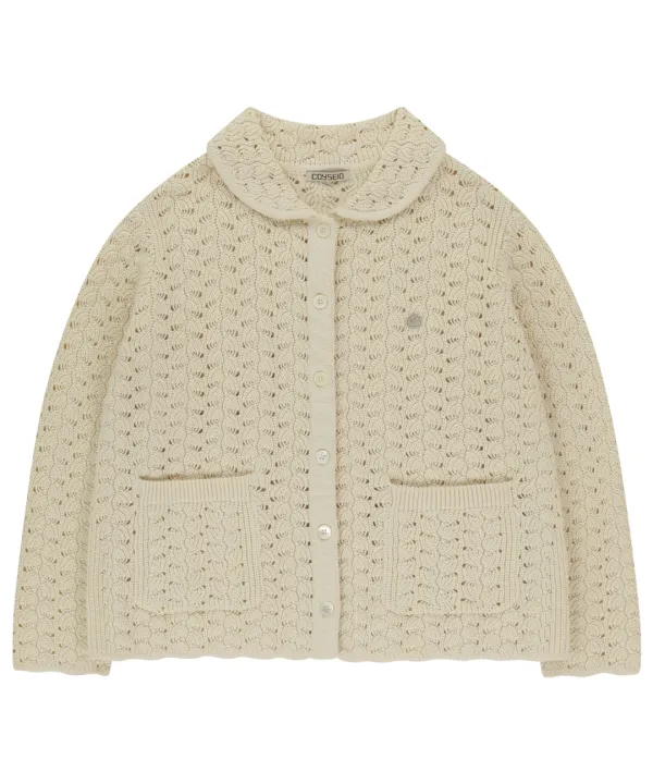 WAVE KNIT CARDIGAN IVORY