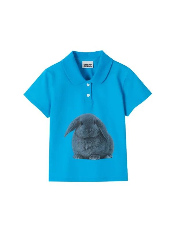 BUNNY GRAPHIC POLO SHIRT_BLUE