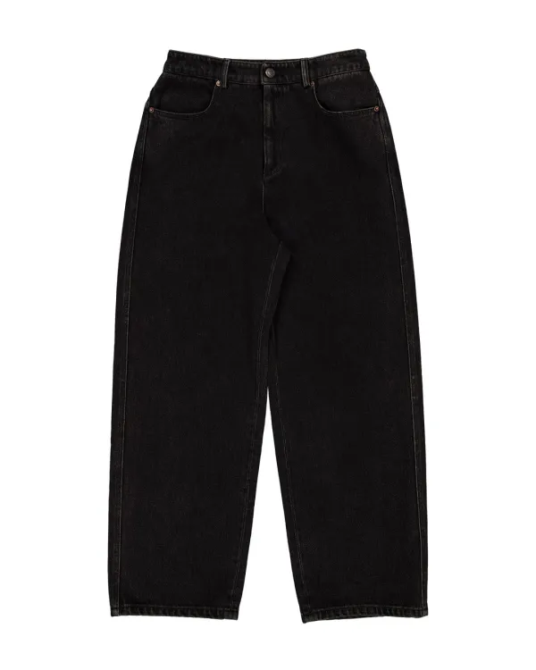 lahen straight denim pants (black)