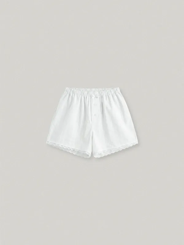 MERLINE SHORT PANTS - LACE WHITE멜린 숏 팬츠