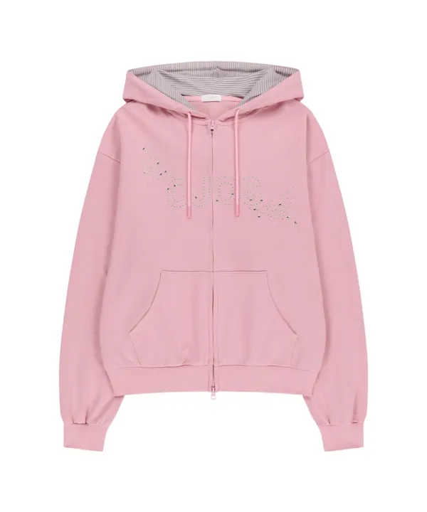 Hotfix Logo Hoodie Zip-up / Pink