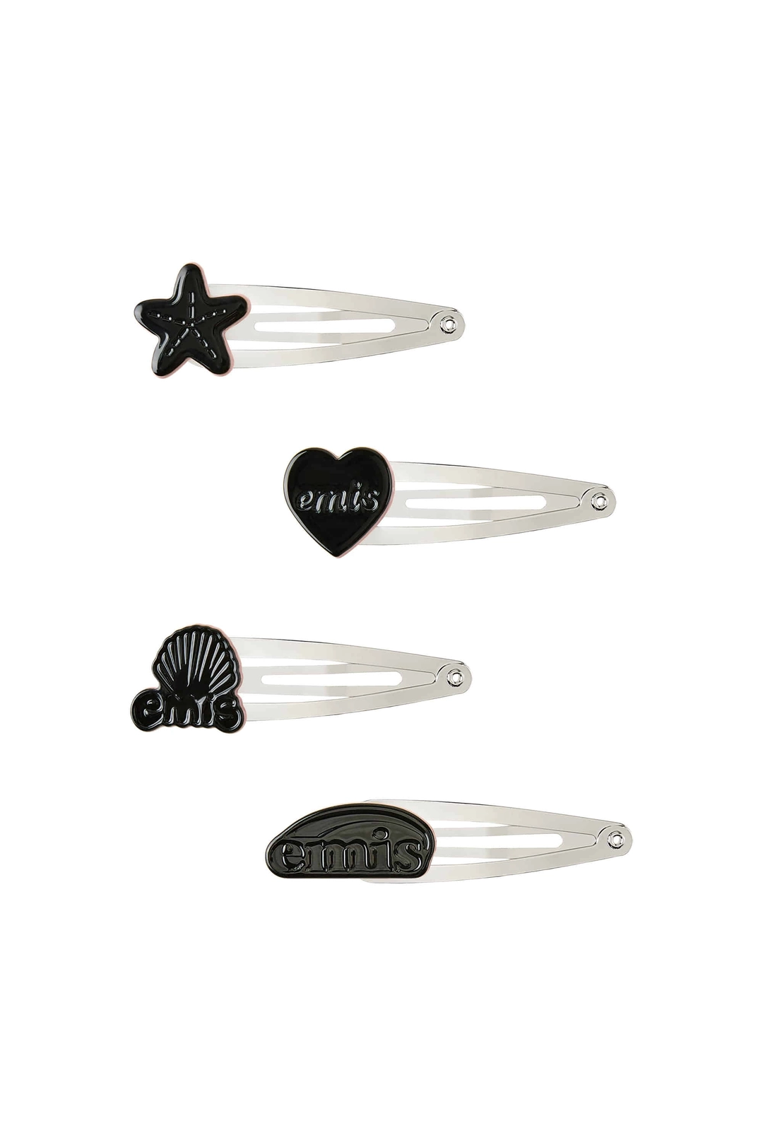 이미스 LOGO SNAP HAIR CLIP-BLACK 상품 이미지 1