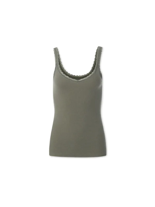 ✲4RD POSI LACE SLEEVELESS KHAKI *예약배송