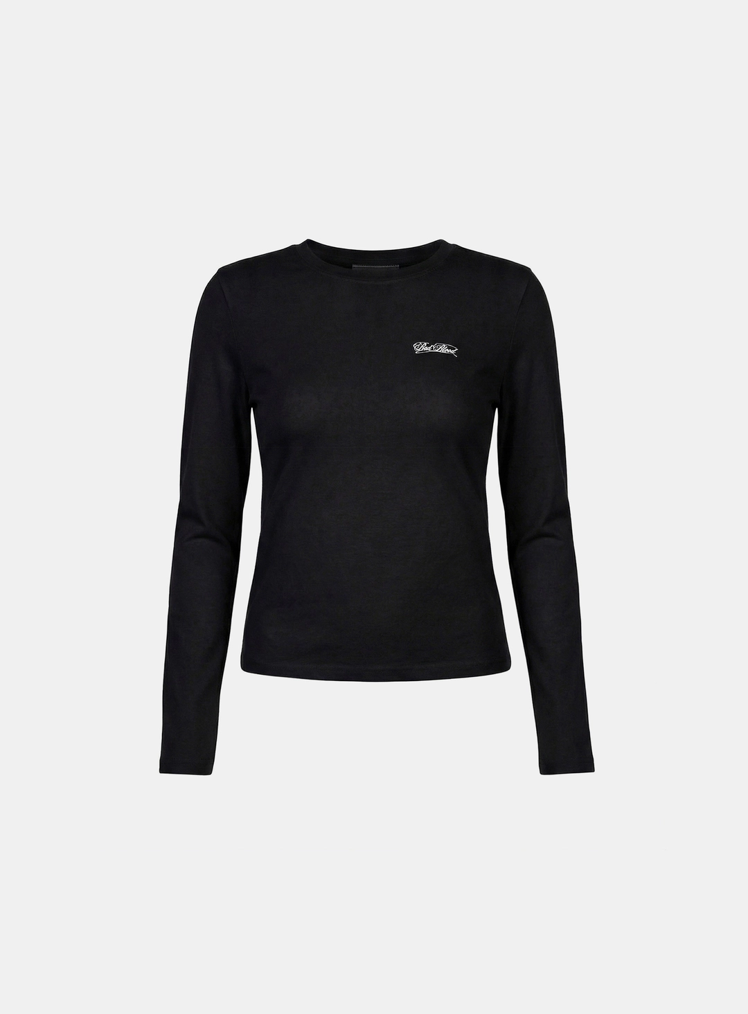 배드블러드 [w-tee26-024] Dark Classic Logo Fitted Long Sleeve T-Shirt - Black 상품 이미지 1