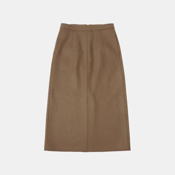 SIST9043 울 블렌드 그레이스 스커트_Camel brown