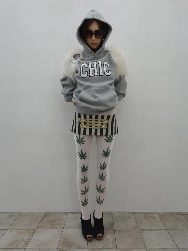 Chic Hoodie Melange Gray