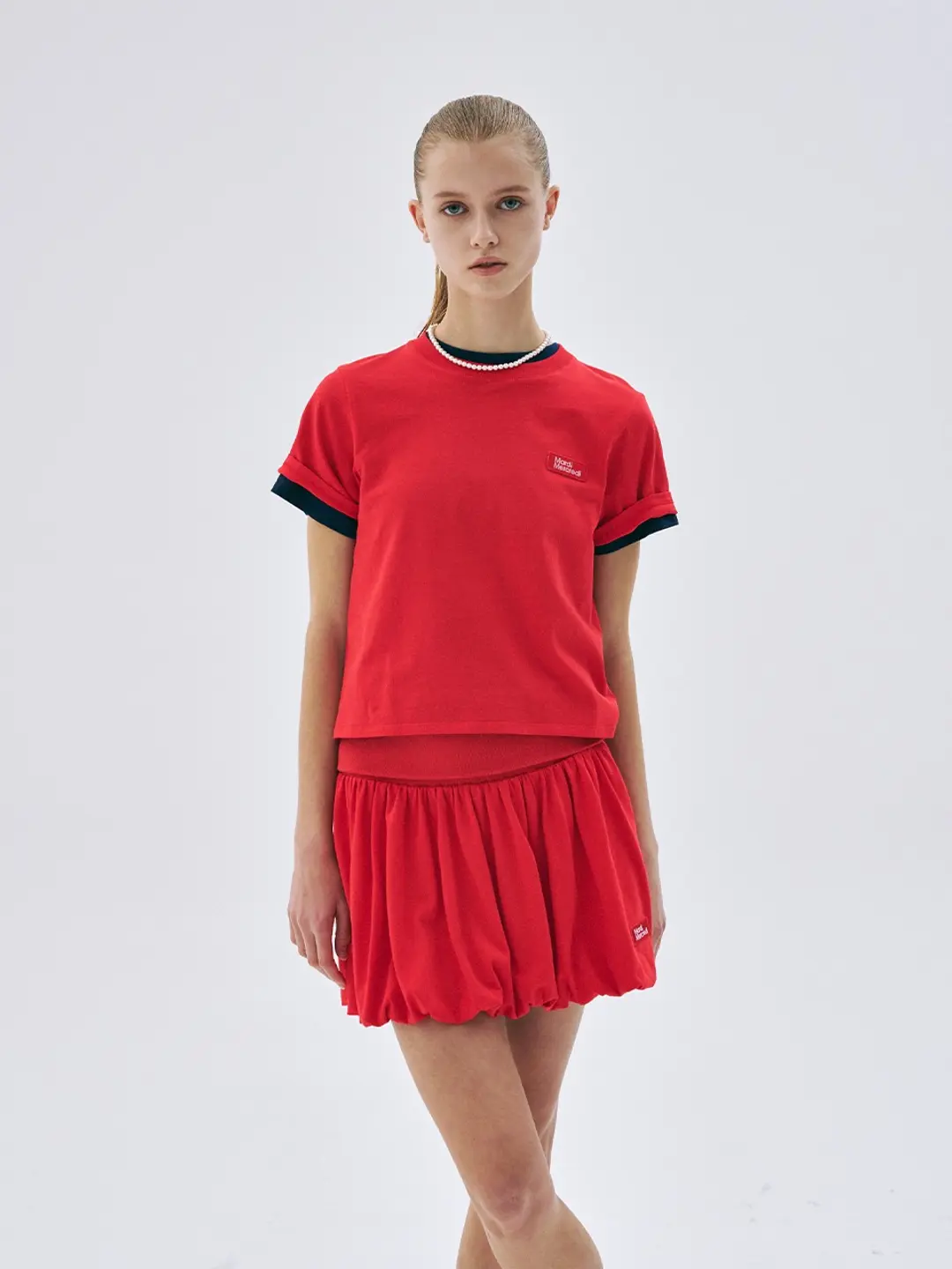 마르디 메크르디 VOLUME MINI SKIRT_RED 상품 이미지 2