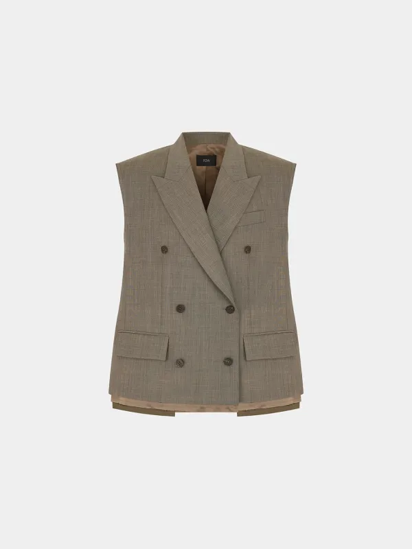 Vailo wool blended double sleeveless JK