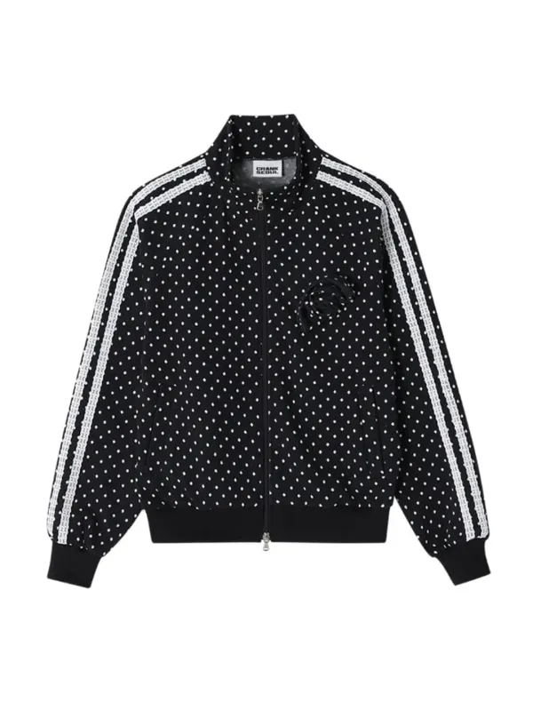 ROSE DOT TRACK JACKET_BLACK