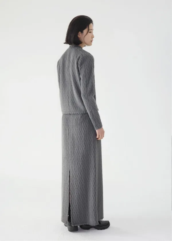 [ 바로배송 ] [ 2차 리오더 ] SNOWFLAKE MAXI SKIRT [GREY]