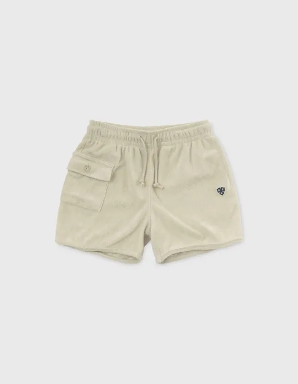 CHILDREN TOWEL POCKET SHORTS / Cream