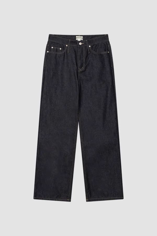RAW WIDE DENIM PANTS_NAVY
