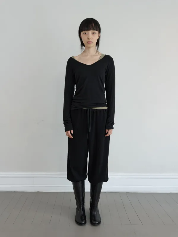 WAFFLE JOGGER PANTS IN BLACK