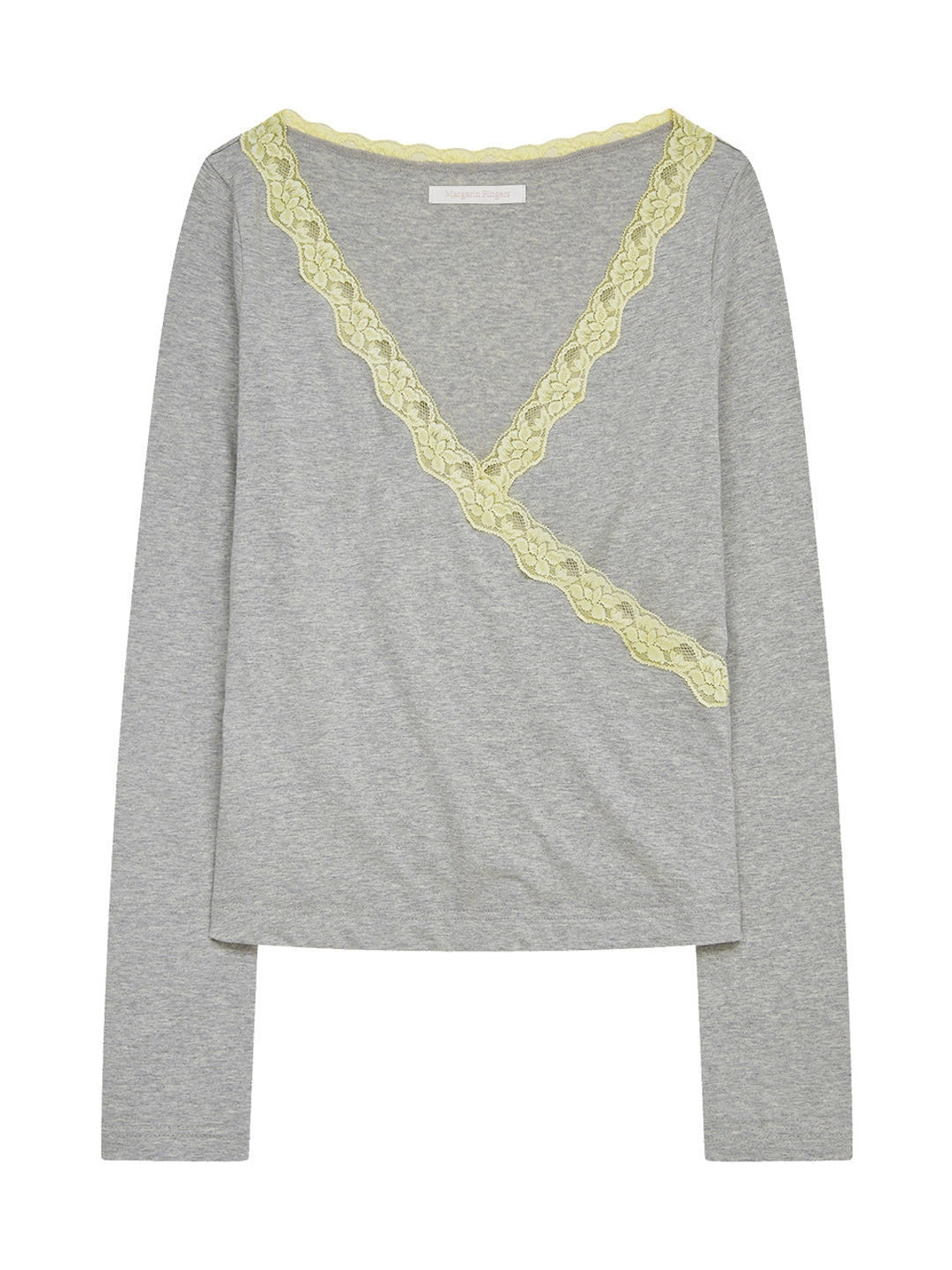 마가린핑거스 [리오더] V-NECK WRAP T-SHIRT (MELANGE) 상품 이미지 2