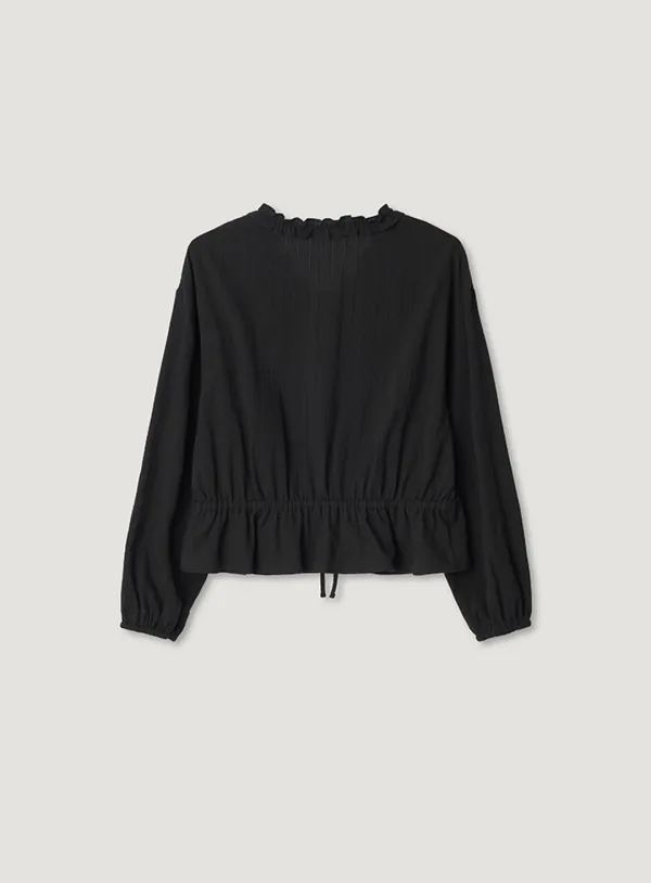 ONCE FRILL BLOUSE_BLACK