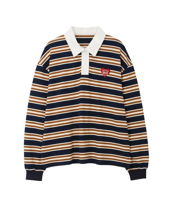 Union Stripe Collar Tee-Navy