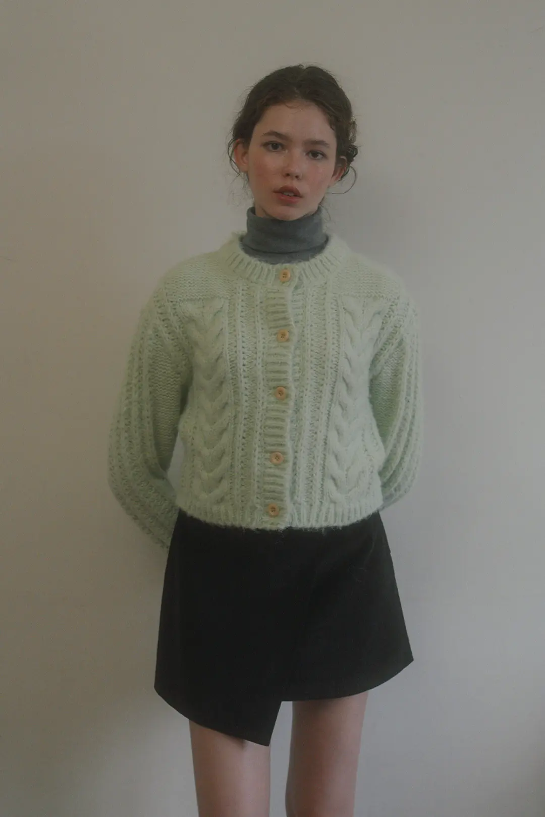 위드아웃썸머 Nutty cable cardigan_mint 상품 이미지 1