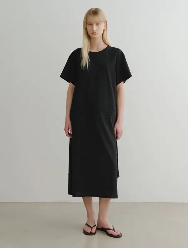 Elin Drawstring Dress (Black)