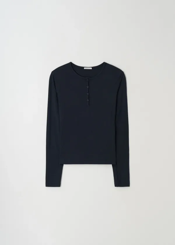 Pure button long-sleeve t-shirt
