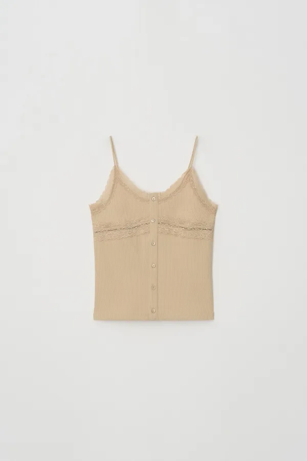 [2차] Lace Trim Sleeveless (apricot)