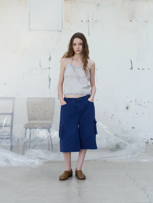 [2nd] Dying bermuda pants - dying blue