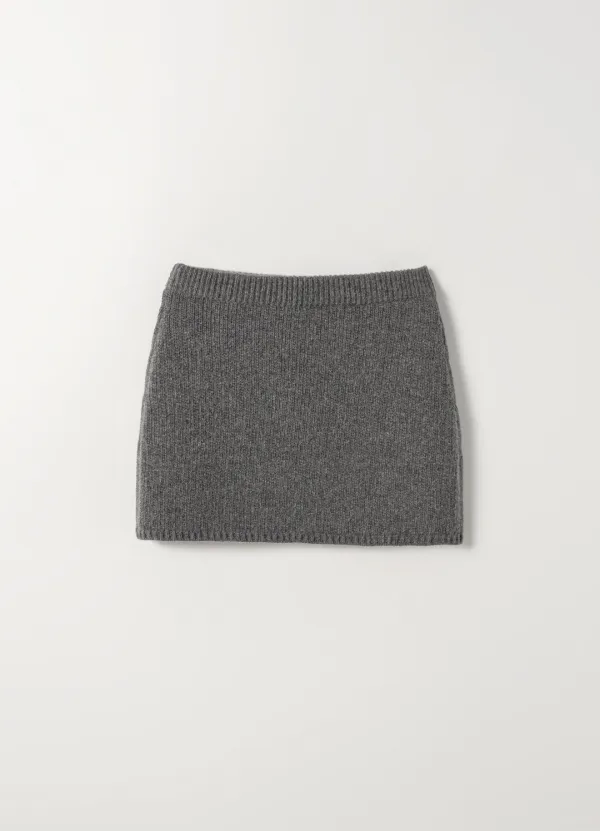 [4TH] Merino Wool Mini Skirt(Grey)