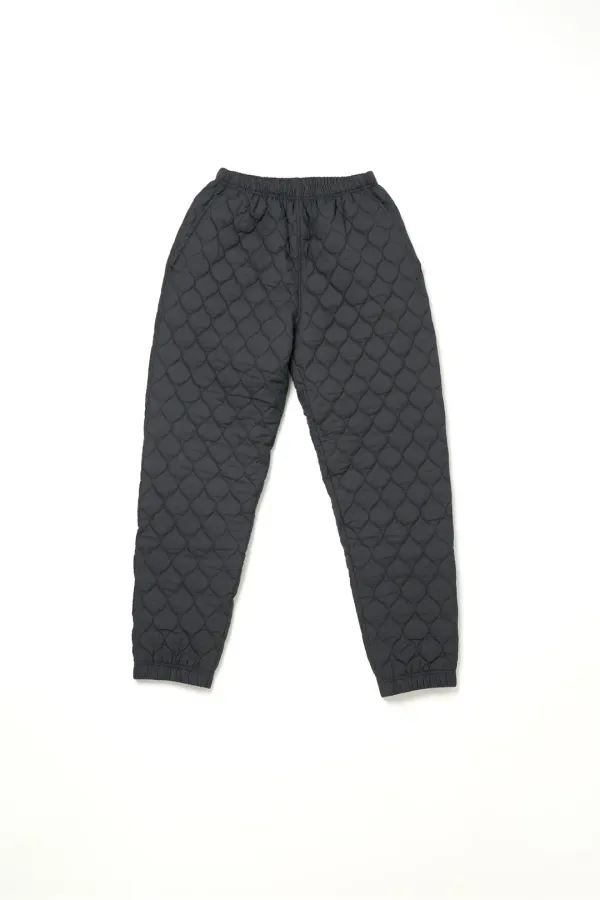 Via Logo quilt padding pants (Charcoal)