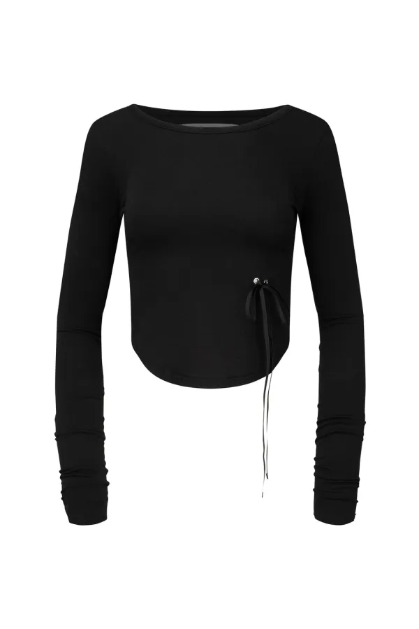 SIGNATURE CROP LONG SLEEVE BLACK