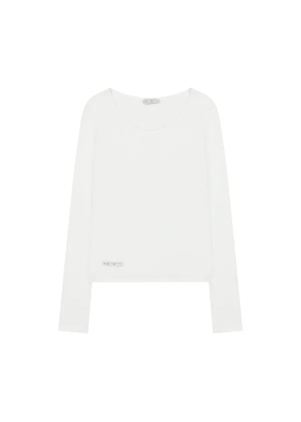 [2ND] ESSENTIAL SCOOP NECK T, IVORY