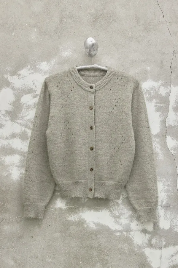 Argyle Punching Knit Cardigan