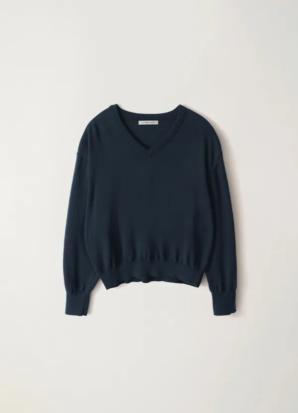 5TH / Pipley v-neck pullover (Navy)