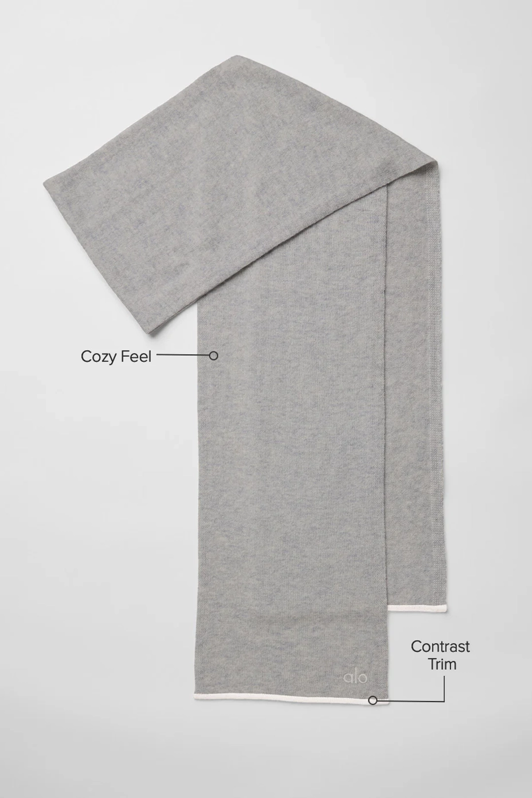 알로요가 Cashmere Light Frosted Scarf - Light Heather Grey/Ivory 상품 이미지 2