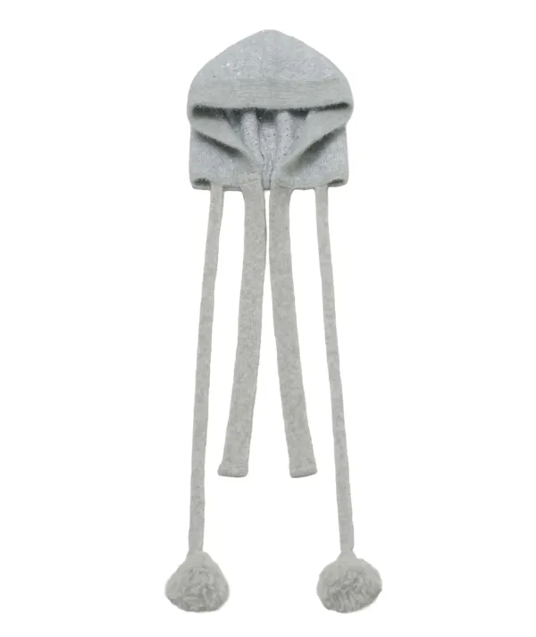 Fluffy Sequin Strap Hat [Light Gray]