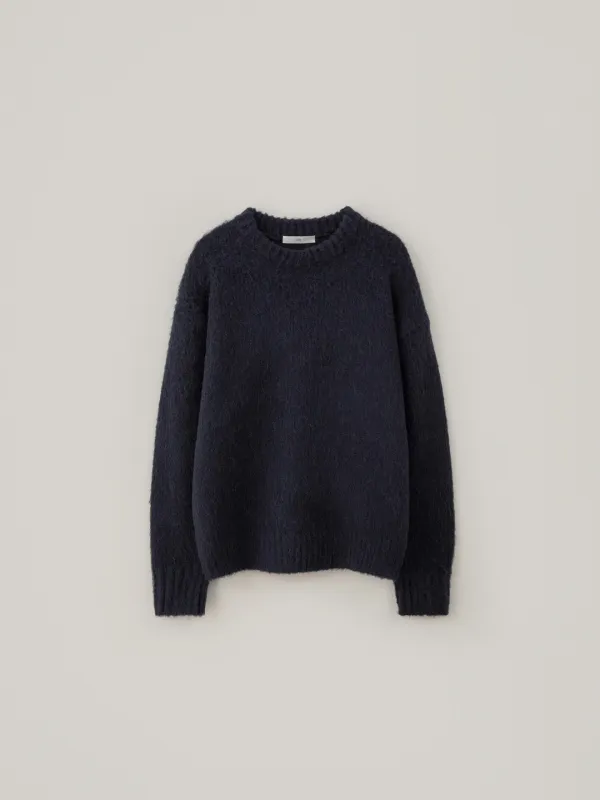 Alpaca Brushed Knit - Navy