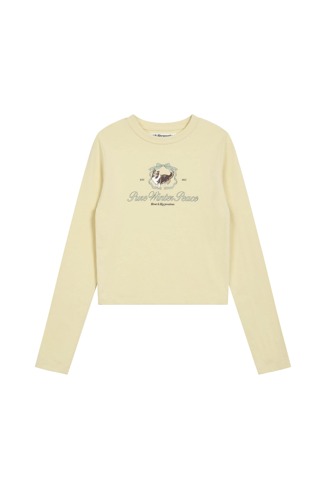 레스트앤레크레이션 RiRi LOGO LONG SLEEVE - LIGHT YELLOW 상품 이미지 1