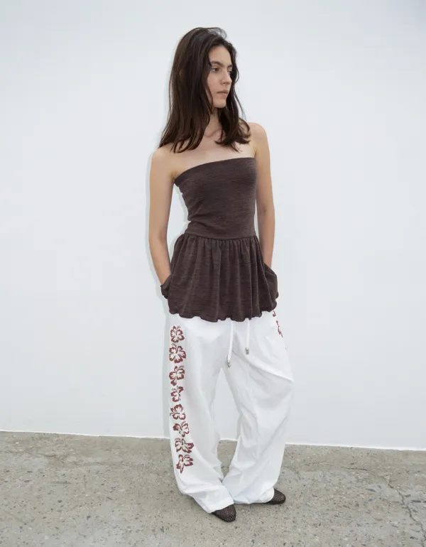 HAWAIIAN SUMMER PANTS, WHITE