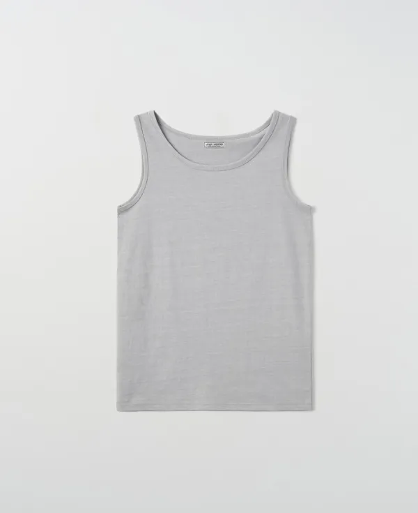 Pigment Cotton Long Sleeveless Tee_LIGHT GREY