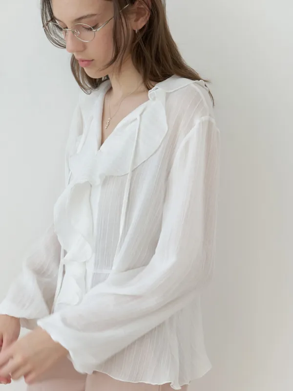 Freya ruffle blouse (white)