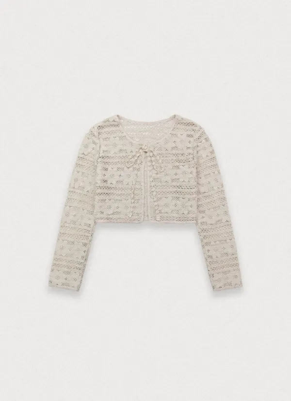 Sober punching cardigan