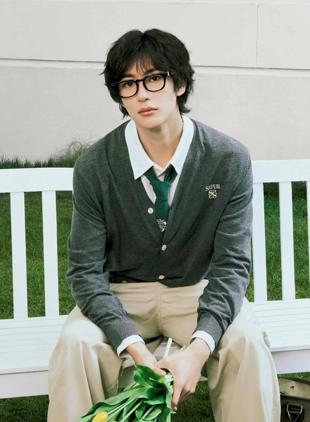 세터 [RIIZE\'s Pick] Loren Linen Blend Cardigan - Charcoal 상품 이미지 2