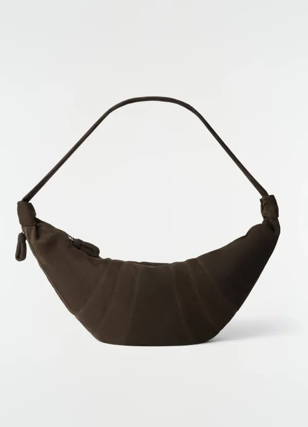 LARGE CROISSANT BAG IN ALPACA NUBUCK