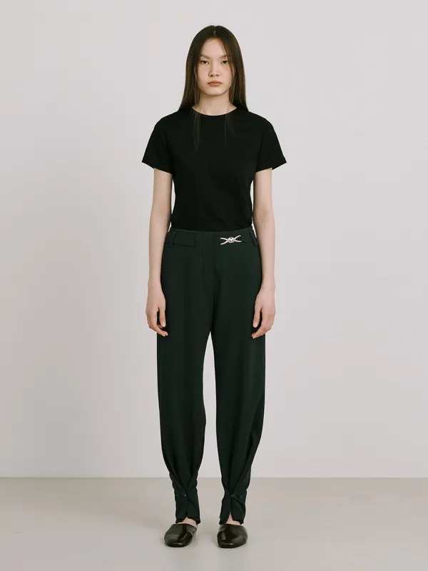 Bijou Embellishment Tunnel Pants_Dark Navy